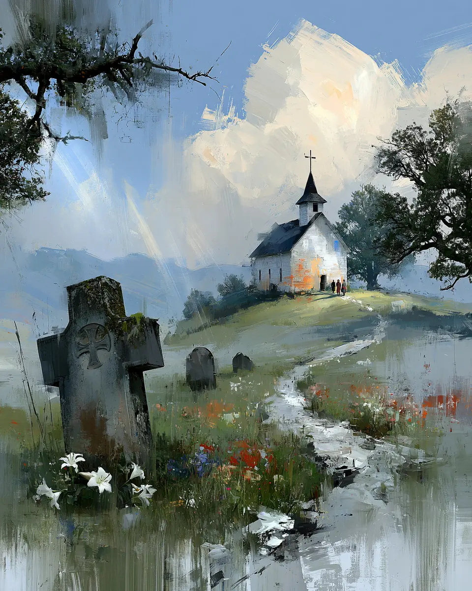 A Little Church — digital artwork by Janet Soon Art Studio