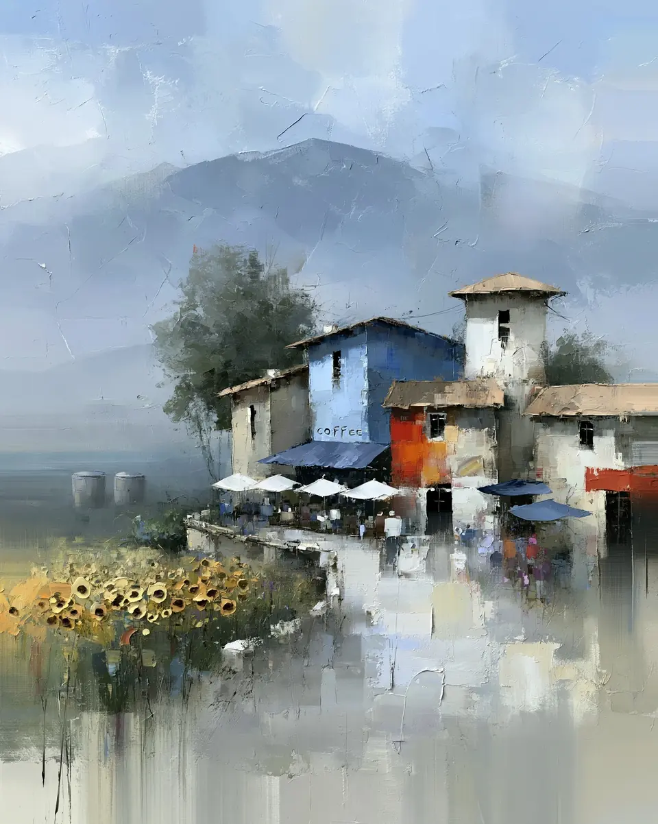 Country Café — digital artwork by Janet Soon Art Studio