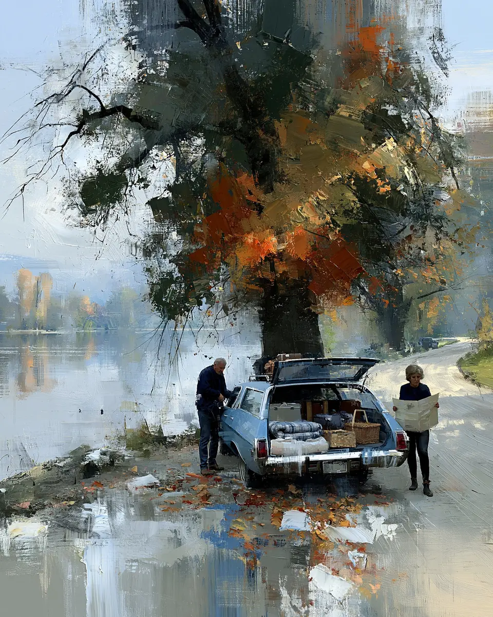In The Old Days — digital artwork by Janet Soon Art Studio
