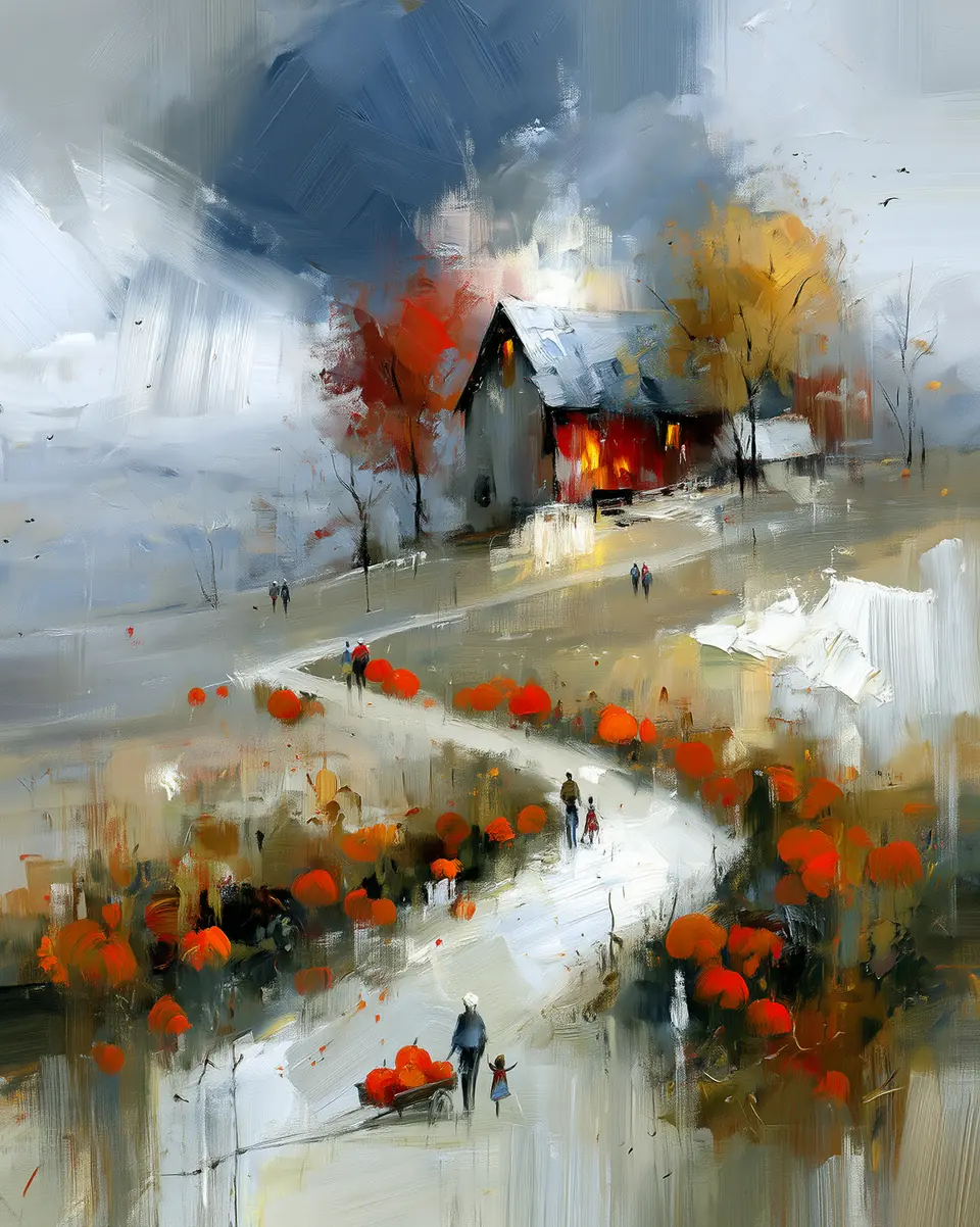Pumpkin Road — digital artwork by Janet Soon Art Studio