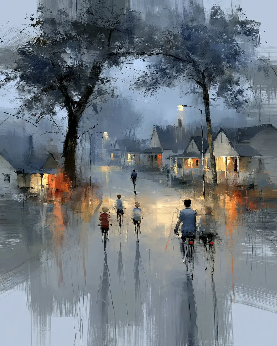 Streetlights — digital artwork by Janet Soon Art Studio