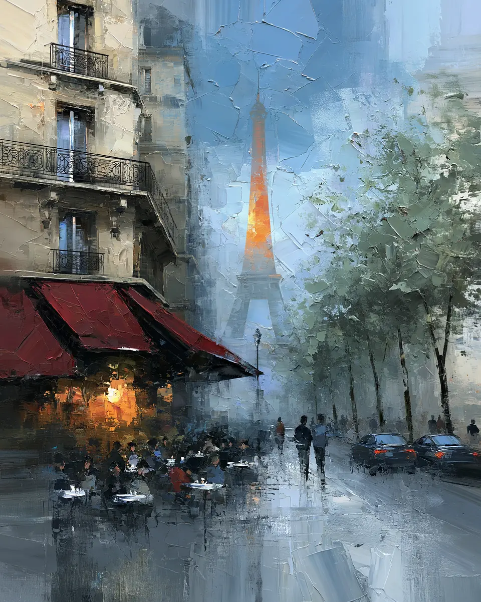 The Café — digital artwork by Janet Soon Art Studio
