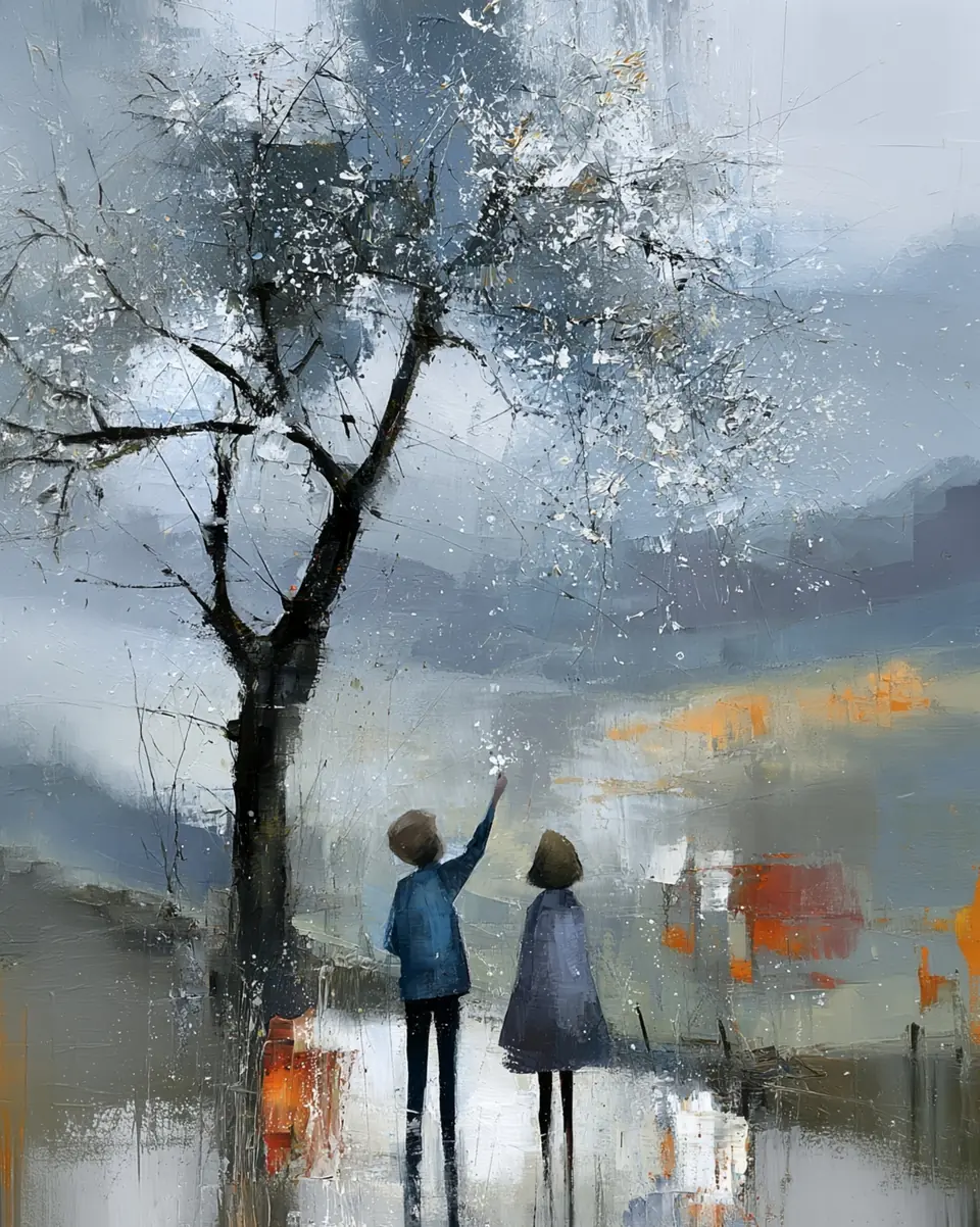 The First Snow — digital artwork by Janet Soon Art Studio