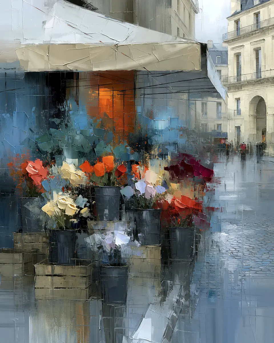 The Flower Stand — digital artwork by Janet Soon Art Studio