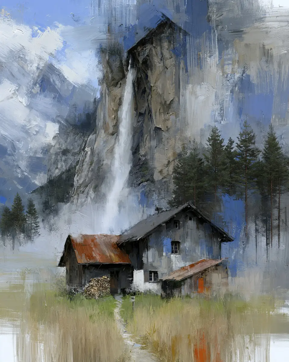 The House Below — digital artwork by Janet Soon Art Studio