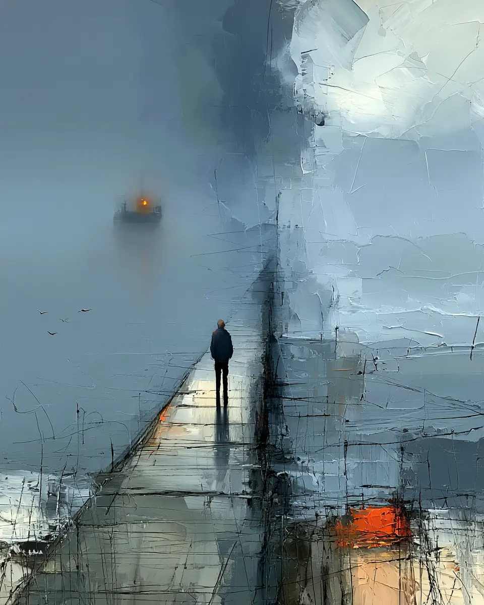 The Last Ferry — digital artwork by Janet Soon Art Studio