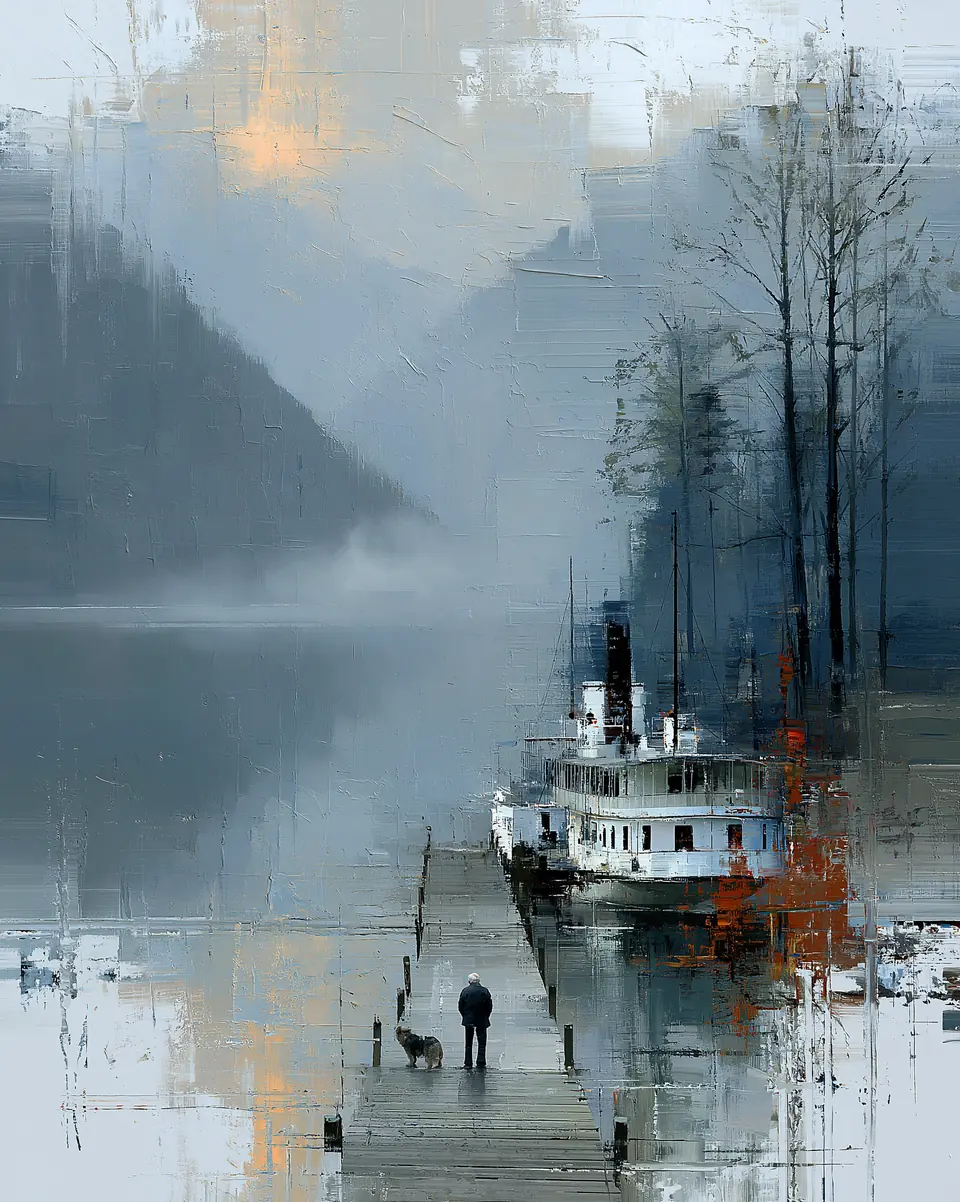The Morning Ferry — digital artwork by Janet Soon Art Studio