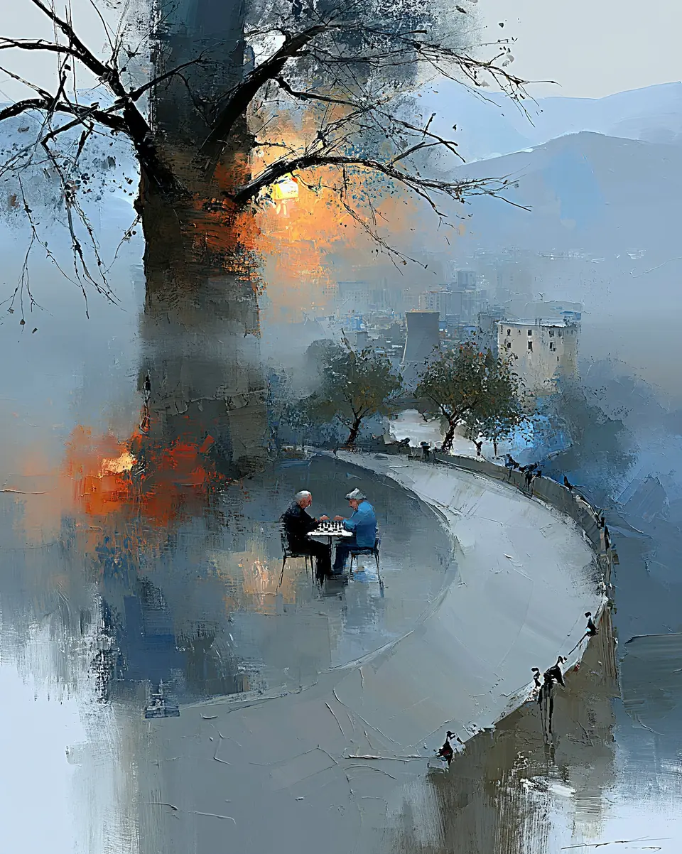 The Morning Game — digital artwork by Janet Soon Art Studio