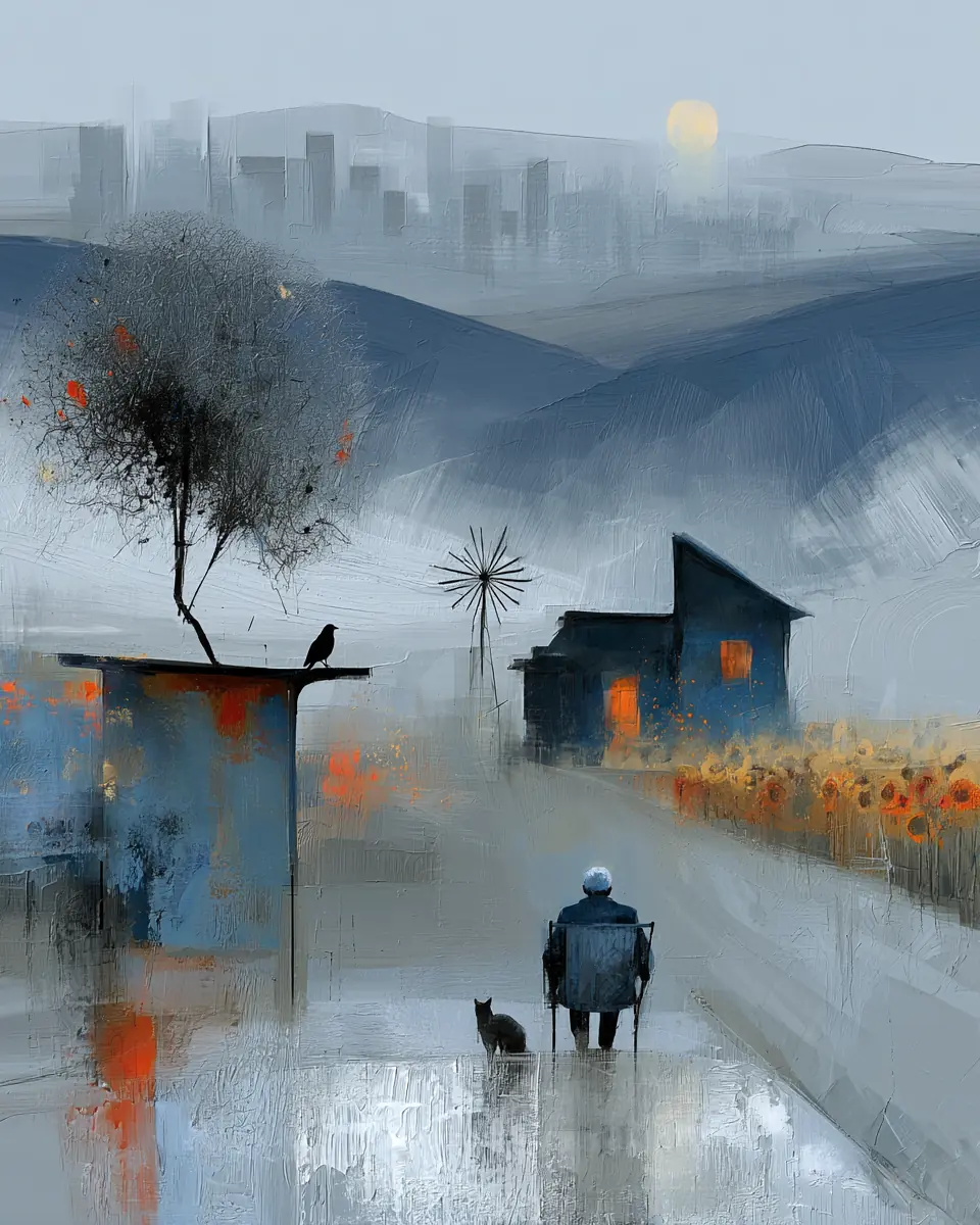 The Next Bus — digital artwork by Janet Soon Art Studio