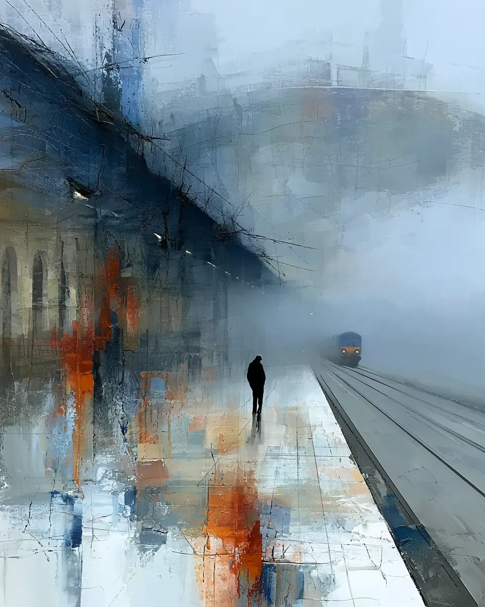 The Next Train — digital artwork by Janet Soon Art Studio