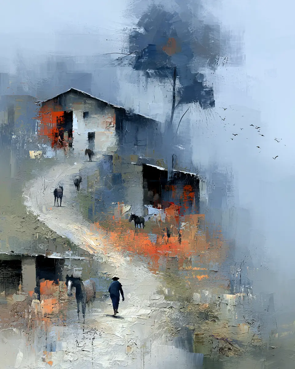 The Roads We Remember — digital artwork by Janet Soon Art Studio