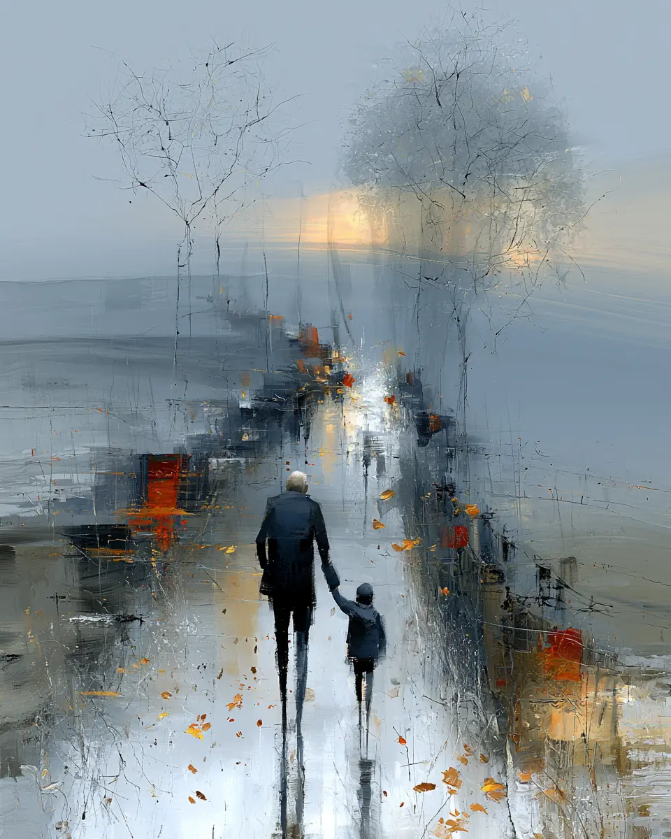 The Walk We Remember — digital artwork by Janet Soon Art Studio