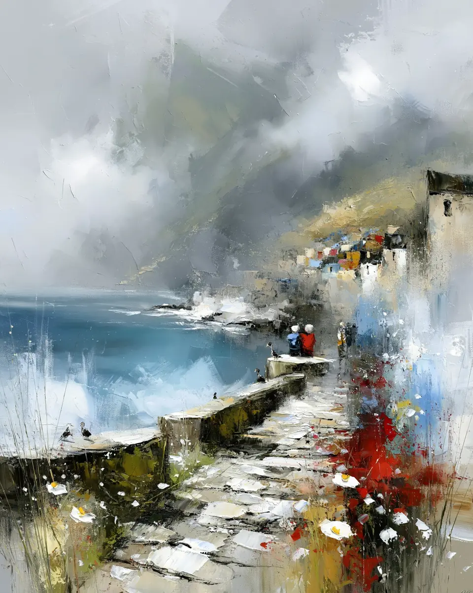 The Waves — digital artwork by Janet Soon Art Studio