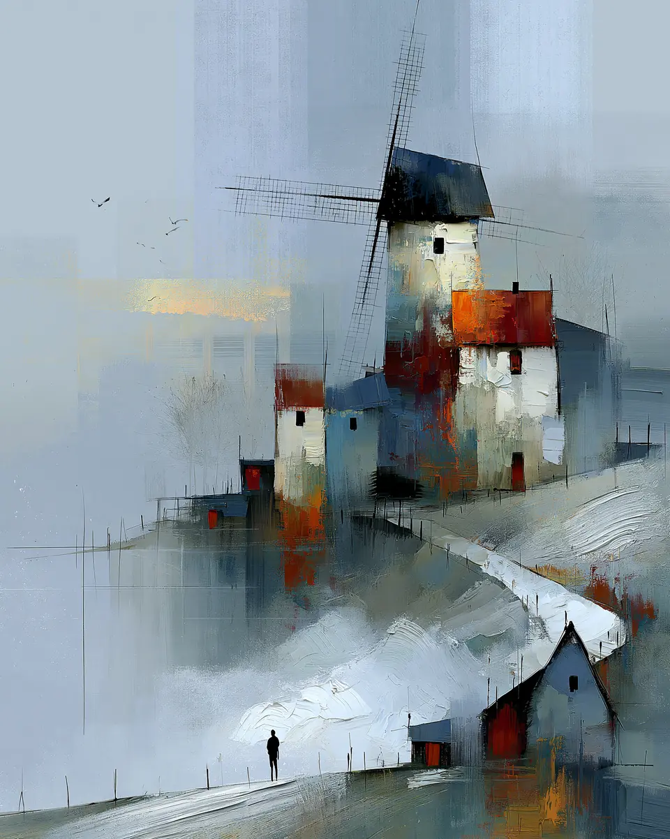 Windmill Hill — digital artwork by Janet Soon Art Studio