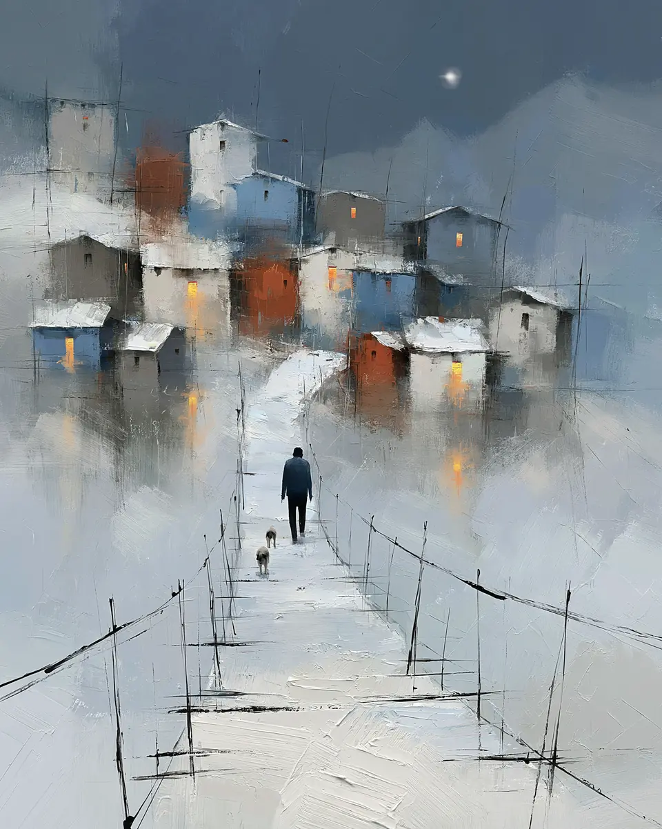 Winter Nights — digital artwork by Janet Soon Art Studio